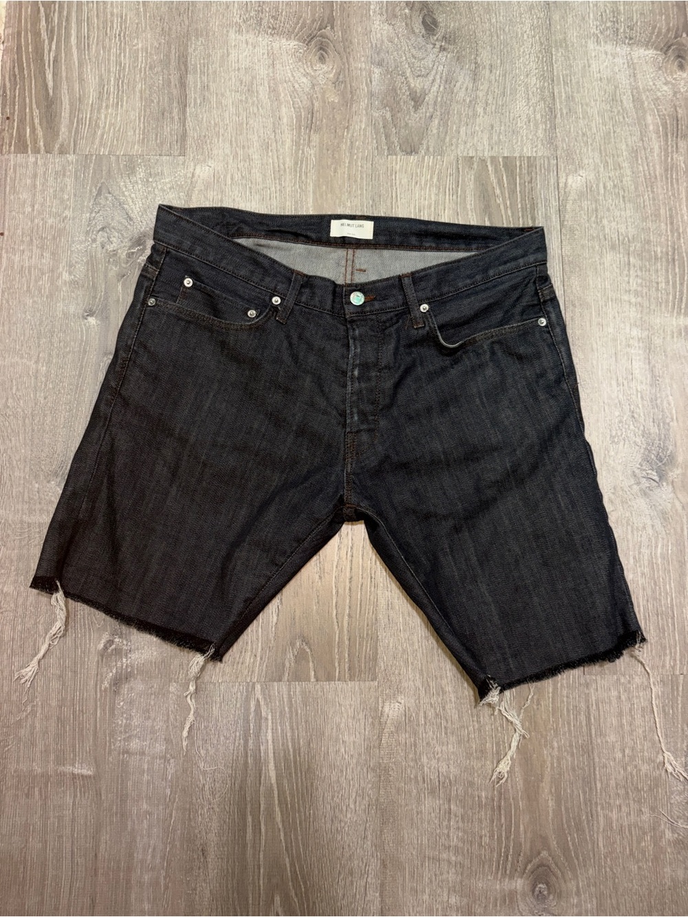 Helmut Lang Denim Shorts with Contrast Stitching
